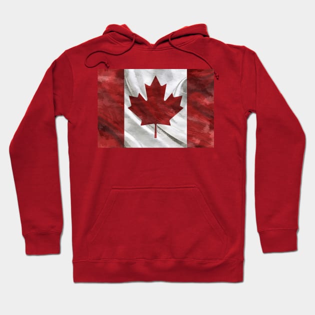 Painted Canadian Flag Hoodie by Phantomgamer19